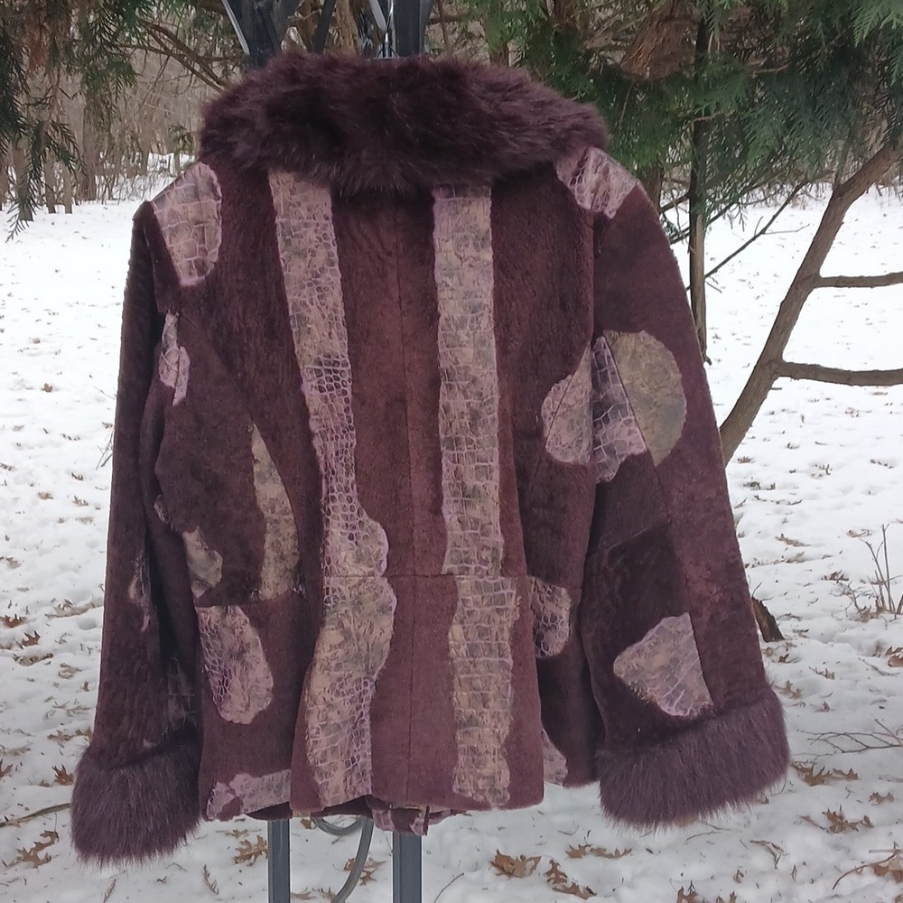 Terry Lewis Genuine Lamb Jacket  Rich Eggplant Color Sz 1X  LUXURY - Picture 9 of 12